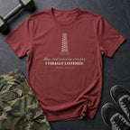 Mom Said Stand Up Straight. I Finally Listened. T-Shirt in Heather Cardinal