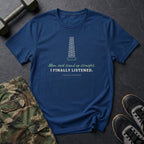 Mom Said Stand Up Straight. I Finally Listened. T-Shirt in Heather Navy