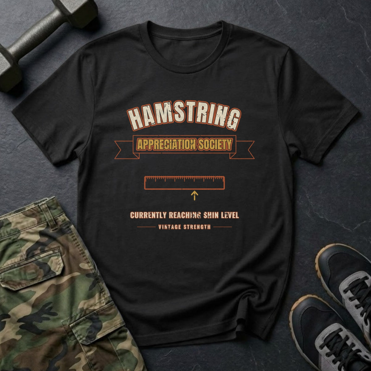 Hamstring Appreciation Society T-Shirt in Black