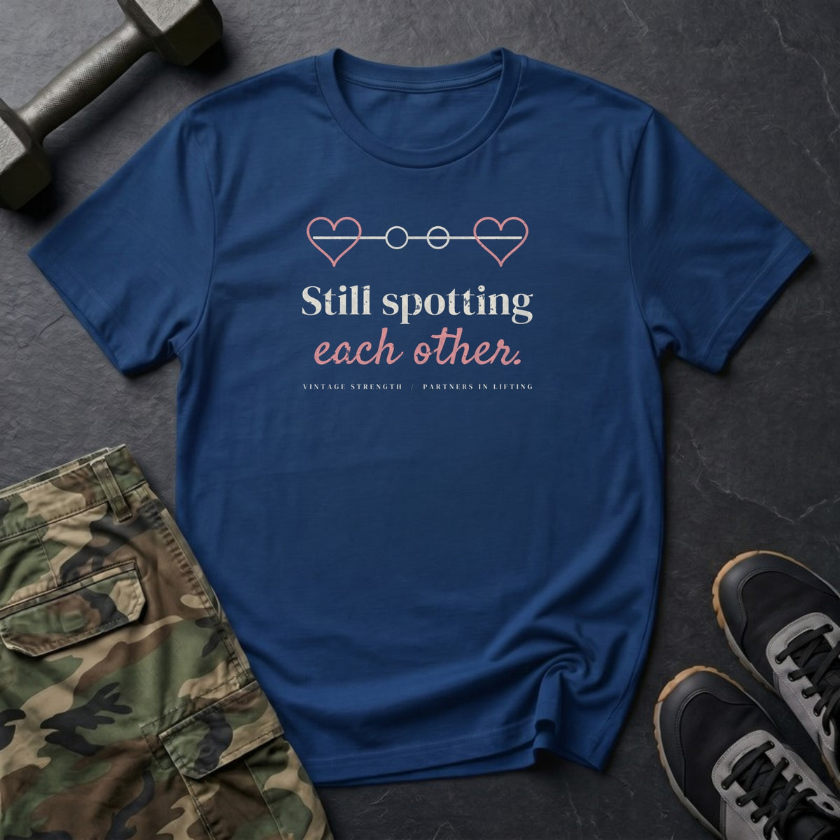 Still Spotting Each Other T-Shirt in Heather Navy