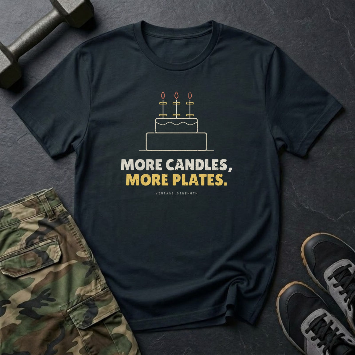 More Candles, More Plates T-Shirt in Black