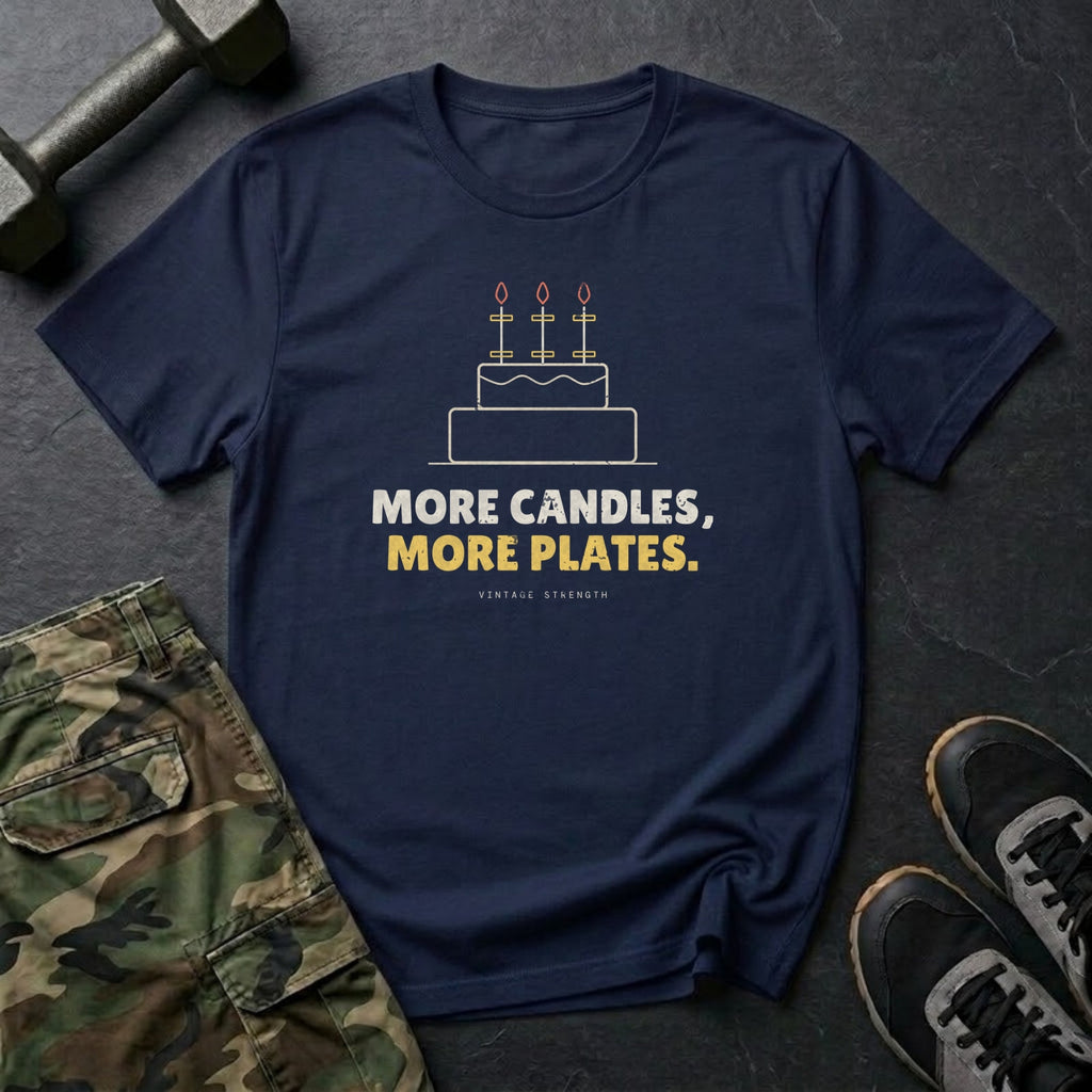 More Candles, More Plates T-Shirt in Navy