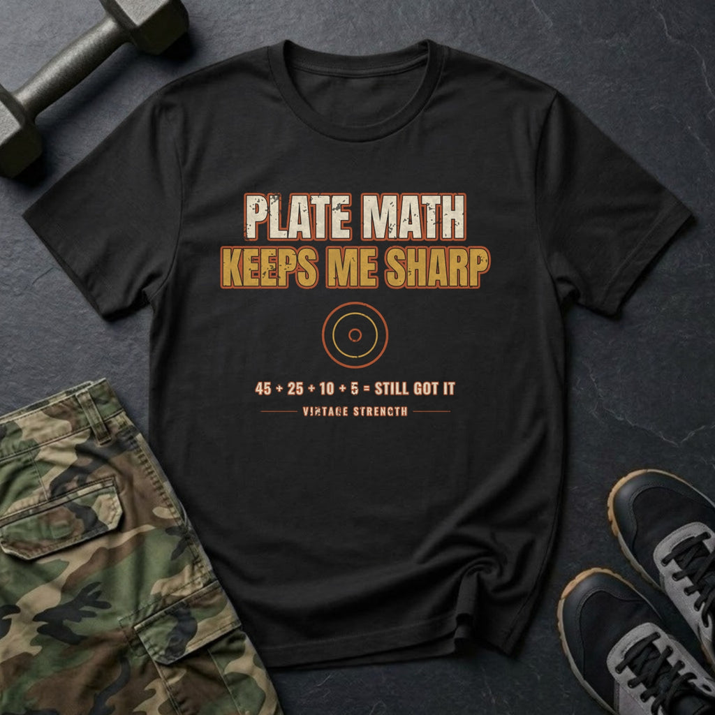 Plate Math Keeps Me Sharp T-Shirt in Black