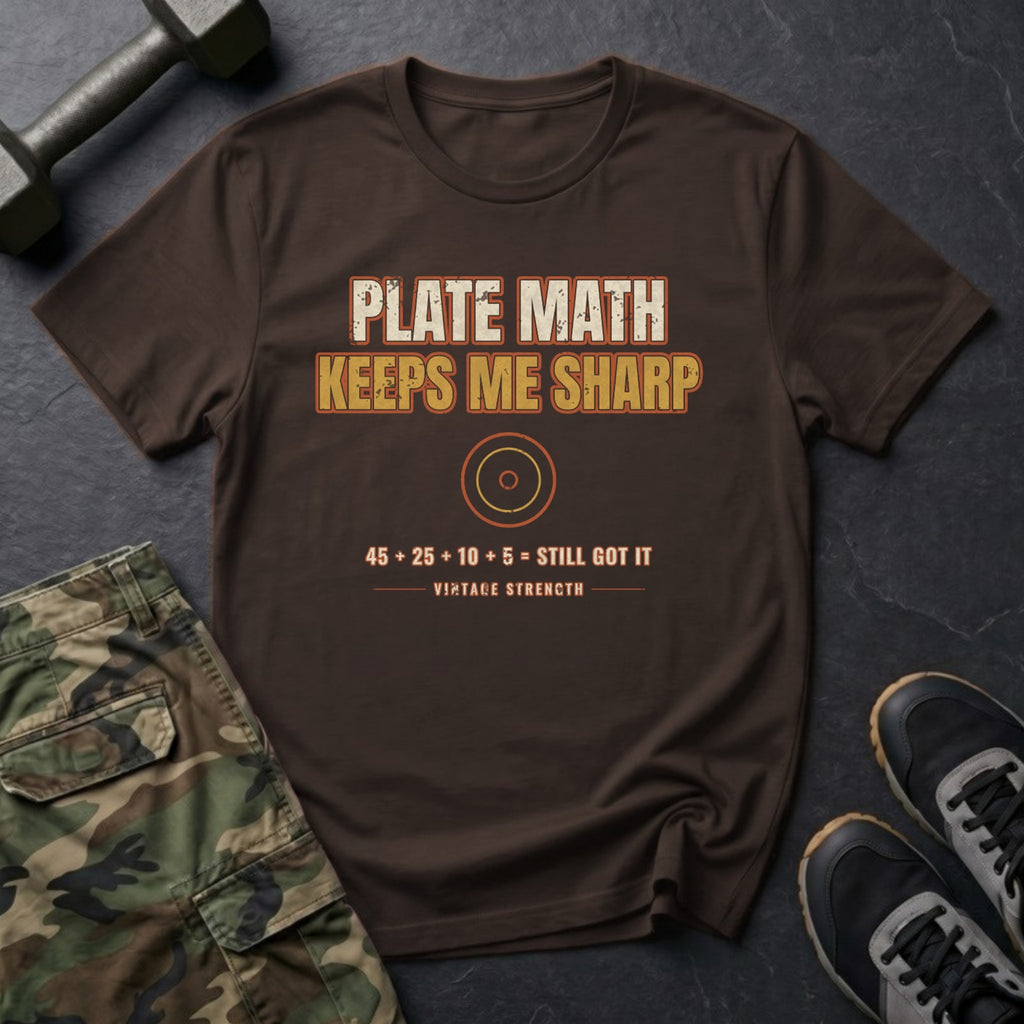 Plate Math Keeps Me Sharp T-Shirt in Dark Chocolate