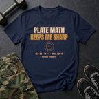 Plate Math Keeps Me Sharp T-Shirt in Navy