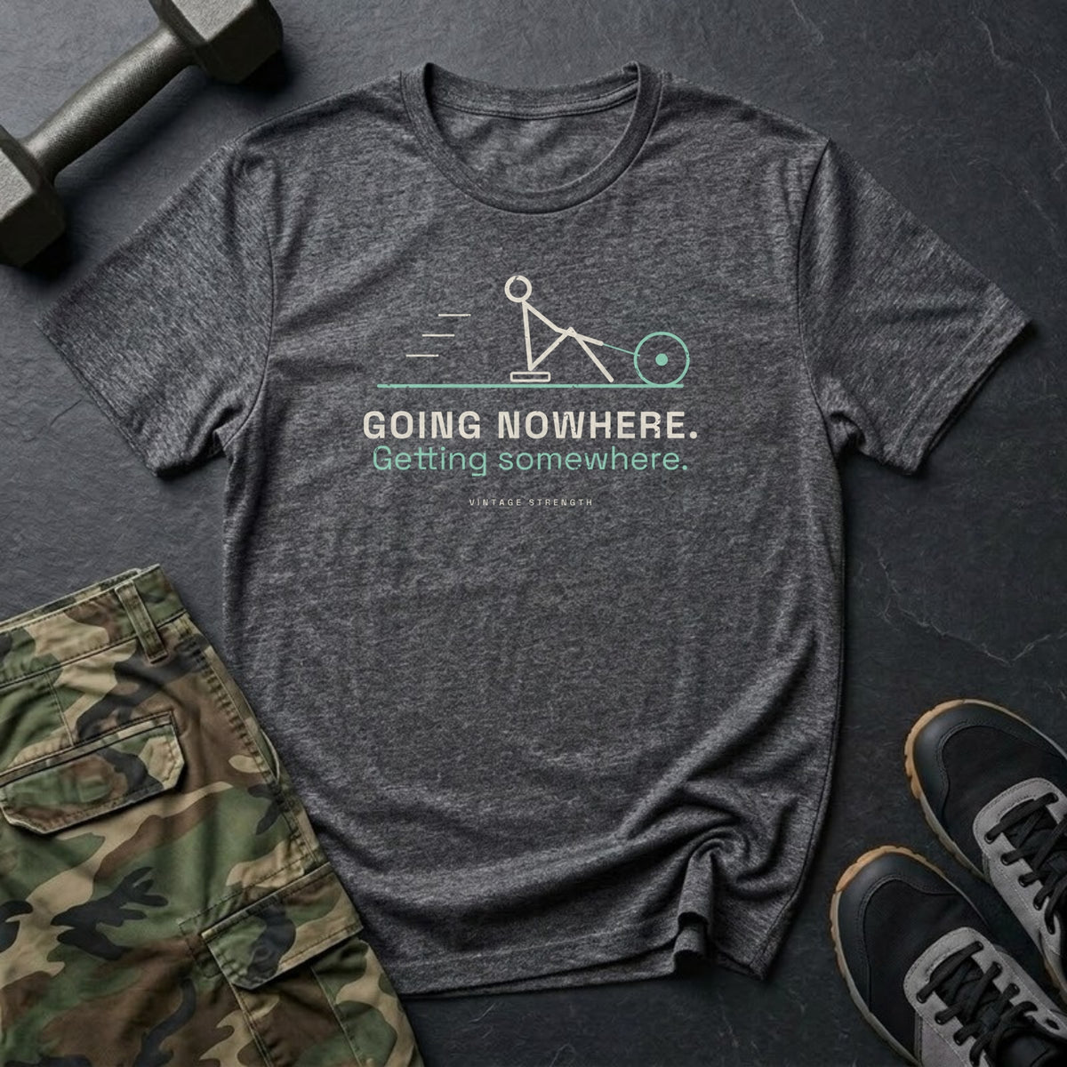 Going Nowhere. Getting Somewhere. T-Shirt in Dark Heather