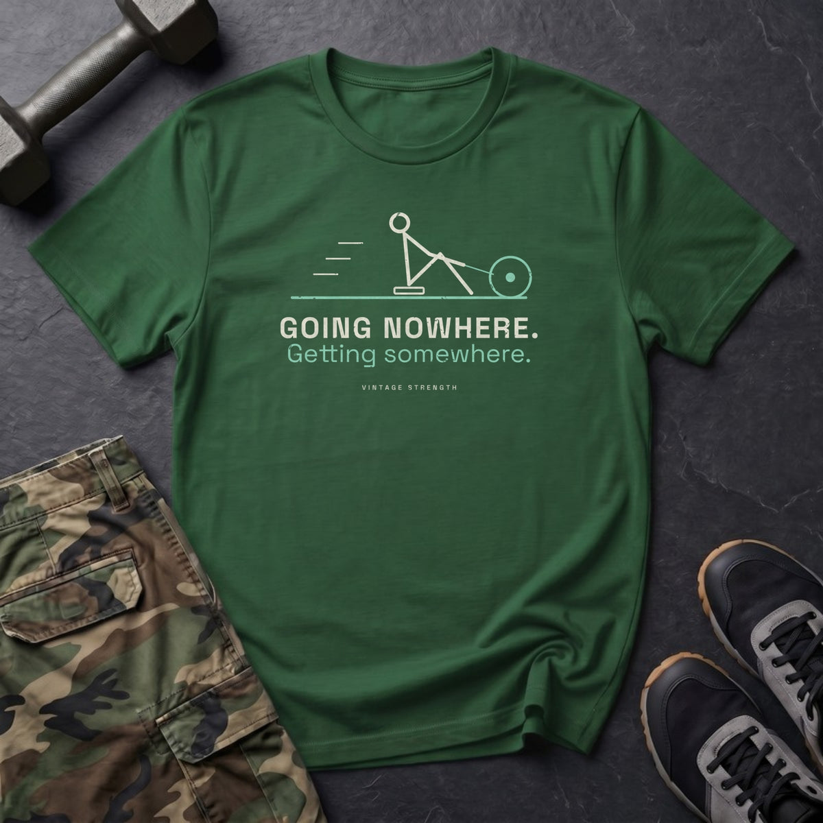 Going Nowhere. Getting Somewhere. T-Shirt in Forest Green
