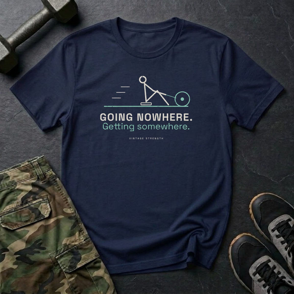 Going Nowhere. Getting Somewhere. T-Shirt in Navy