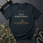 Porch Swing. Kettlebell Swing. T-Shirt in Black