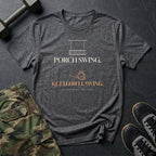Porch Swing. Kettlebell Swing. T-Shirt in Dark Heather