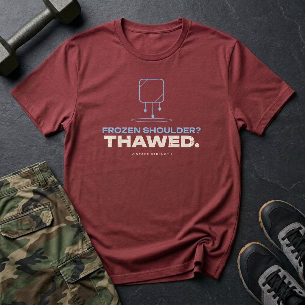 Frozen Shoulder? Thawed. T-Shirt in Heather Cardinal