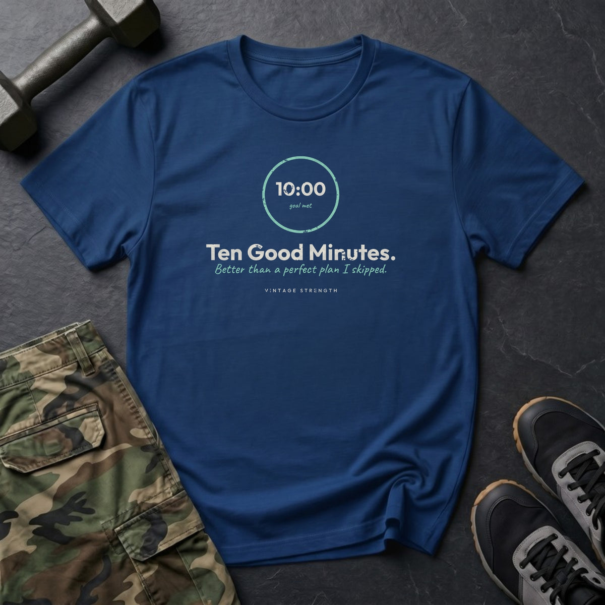 Ten Good Minutes T-Shirt in Heather Navy
