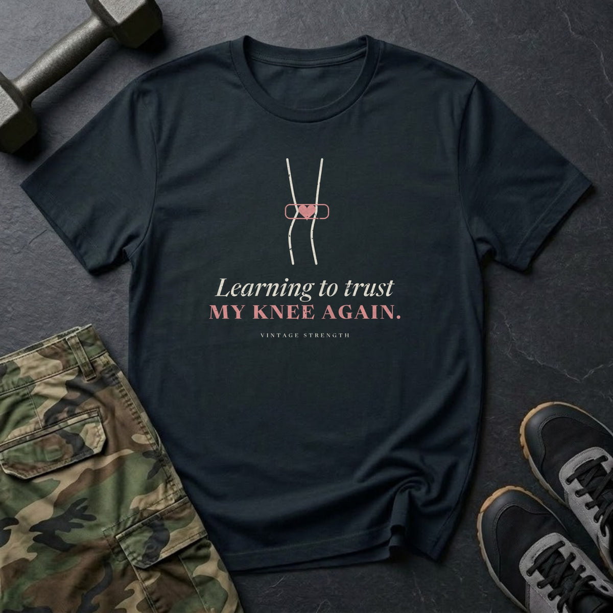 Learning to Trust My Knee Again T-Shirt in Black