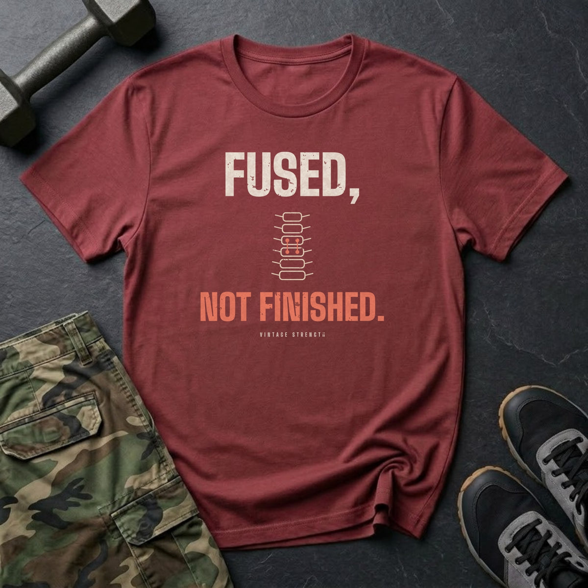 Fused, Not Finished T-Shirt in Heather Cardinal