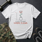 Late Start. Long Game. T-Shirt in White