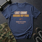 Lost Count Around Rep Four T-Shirt in Heather Navy