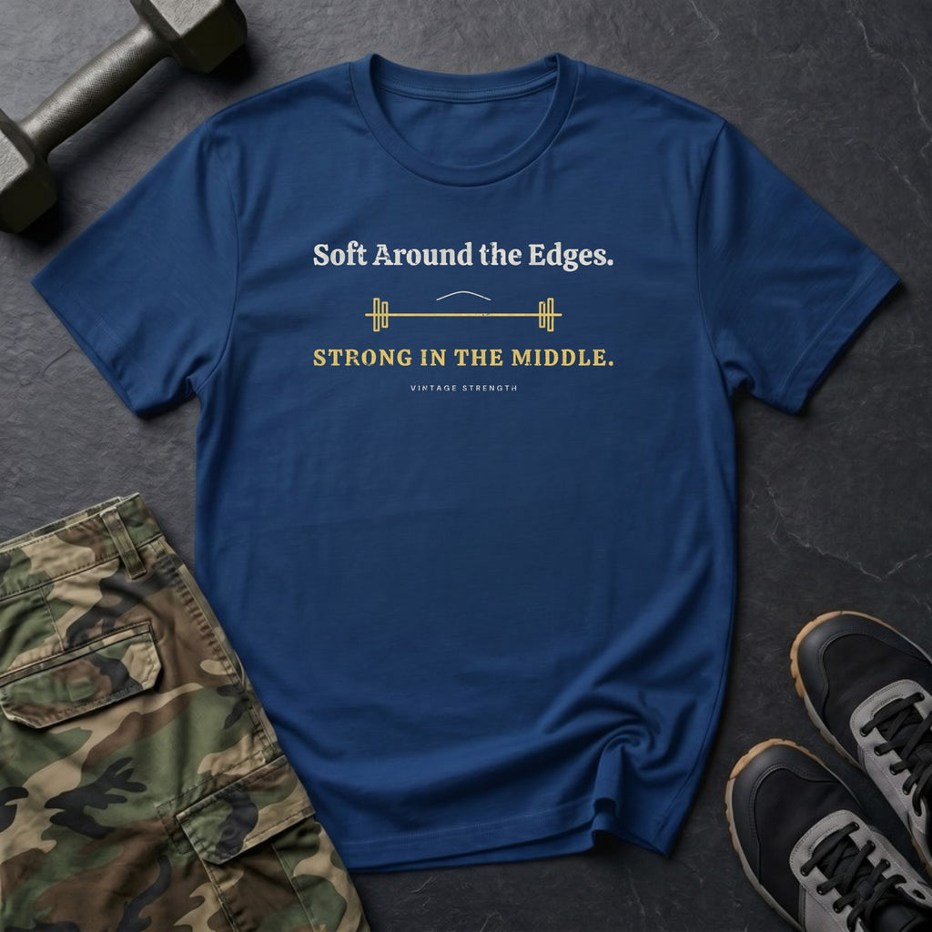 Soft Around the Edges. Strong in the Middle. T-Shirt in Heather Navy
