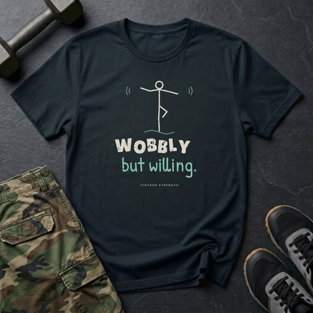 Wobbly but Willing T-Shirt in Black