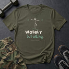Wobbly but Willing T-Shirt in Military Green