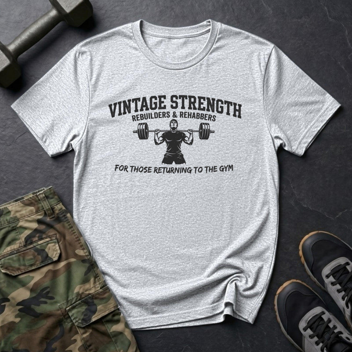 Rebuilders & Rehabbers - Gym T-Shirt in Ice Grey
