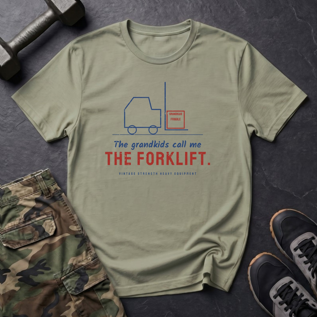The Grandkids Call Me the Forklift T-Shirt in Pistachio