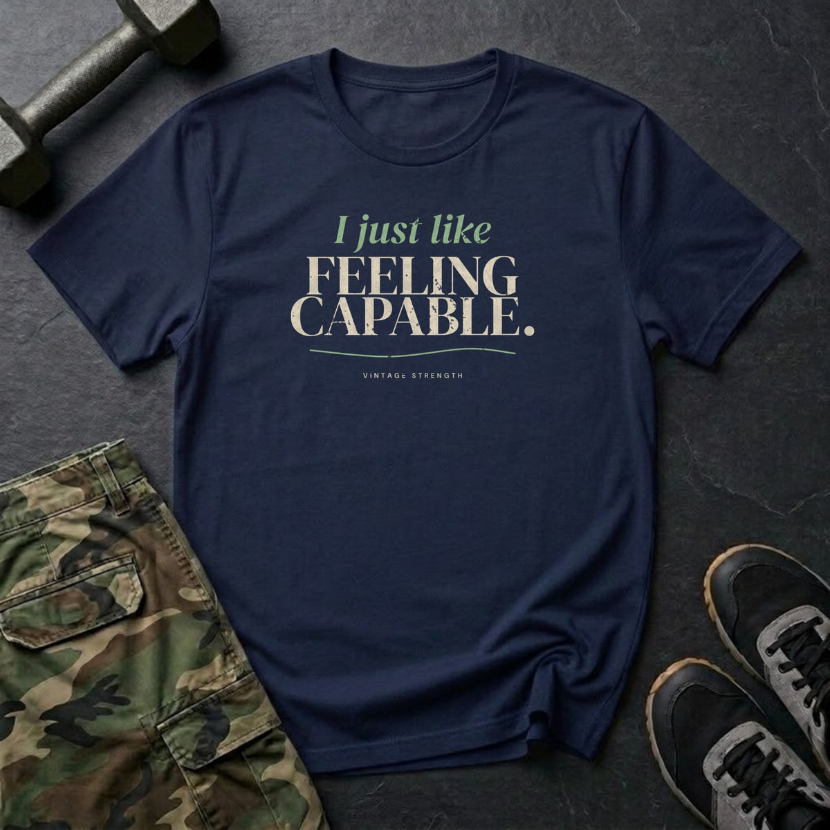I Just Like Feeling Capable T-Shirt in Navy