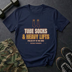 Tube Socks and Heavy Lifts T-Shirt in Navy