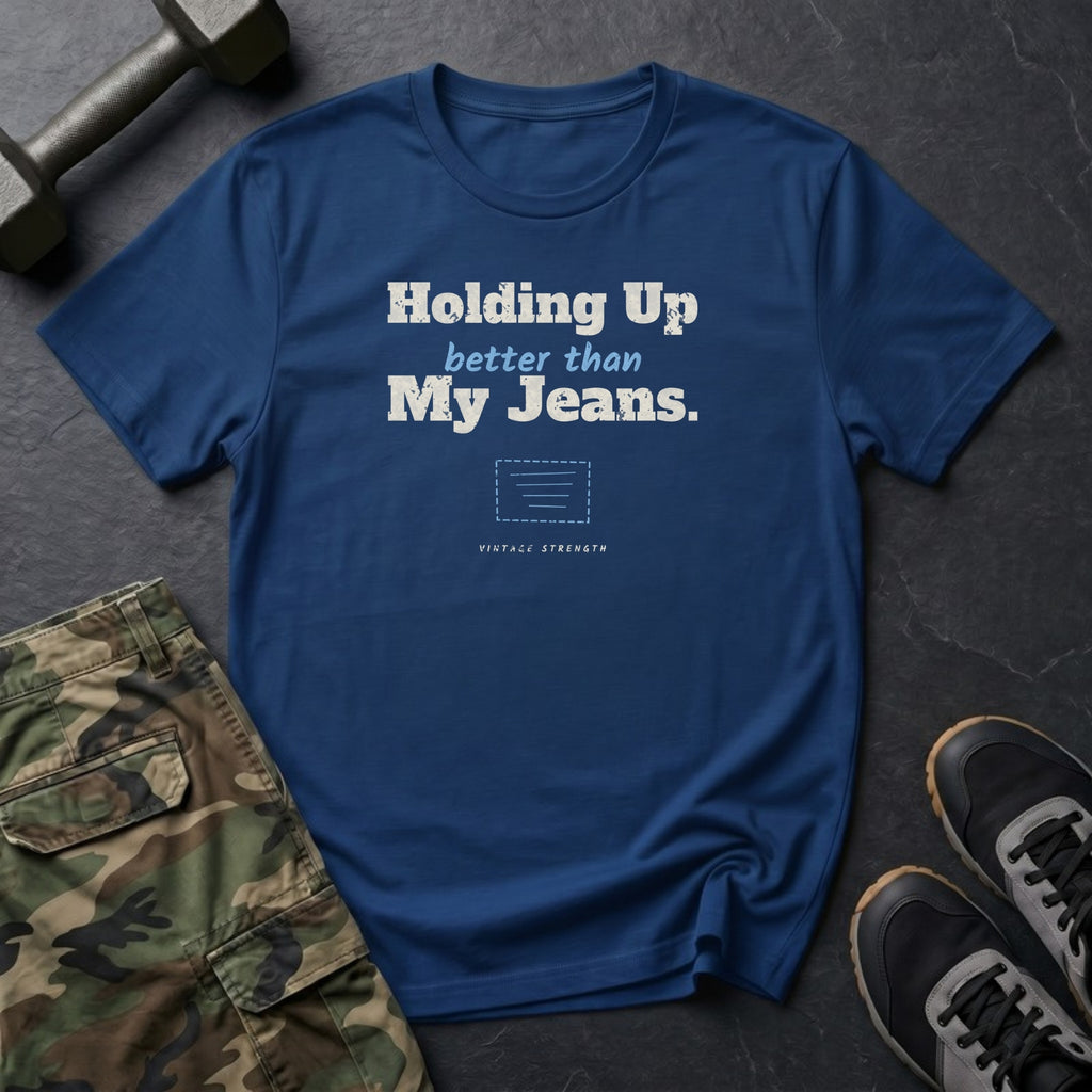Holding Up Better Than My Jeans T-Shirt in Heather Navy