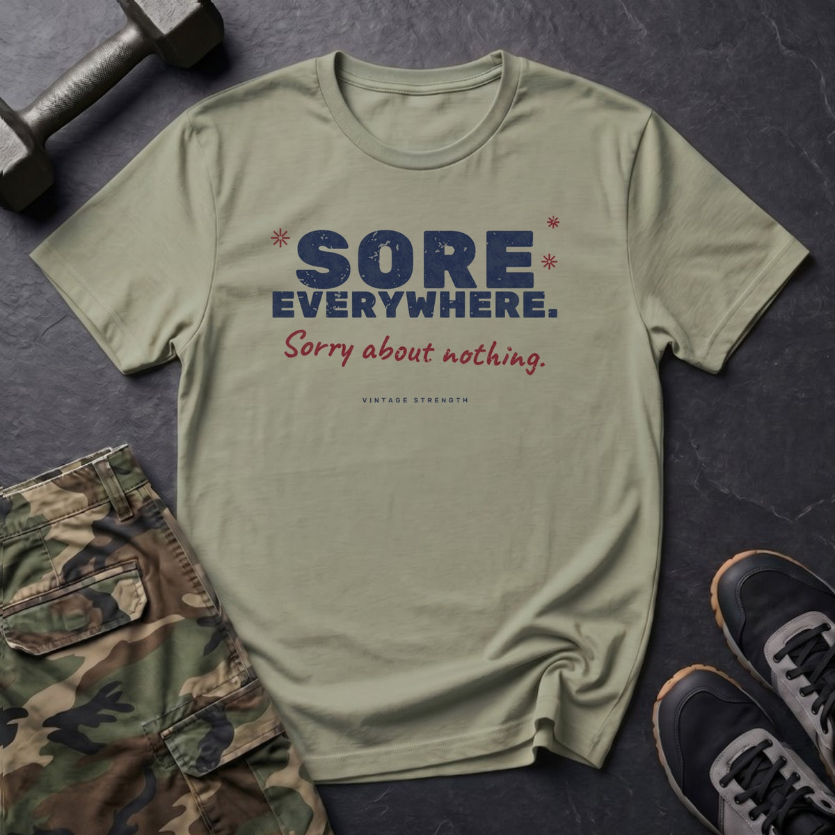 Sore Everywhere. Sorry About Nothing. T-Shirt in Pistachio