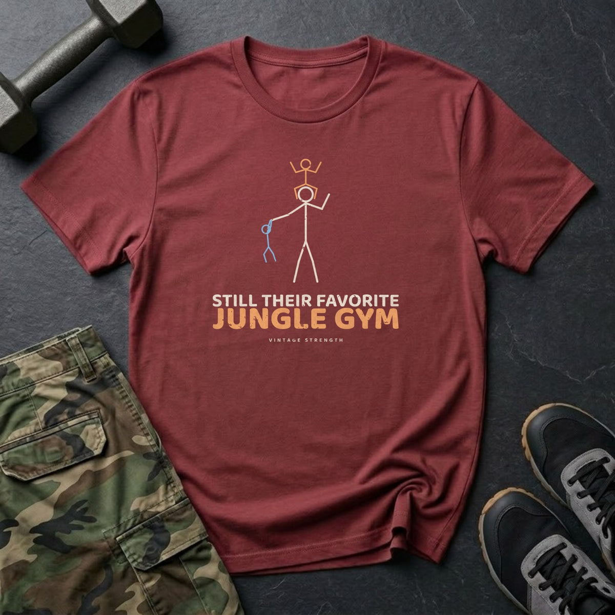 Still Their Favorite Jungle Gym T-Shirt in Heather Cardinal