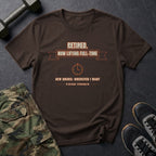 Retired. Now Lifting Full-Time. T-Shirt in Dark Chocolate