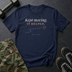 Kept Moving. It Helped. T-Shirt in Navy