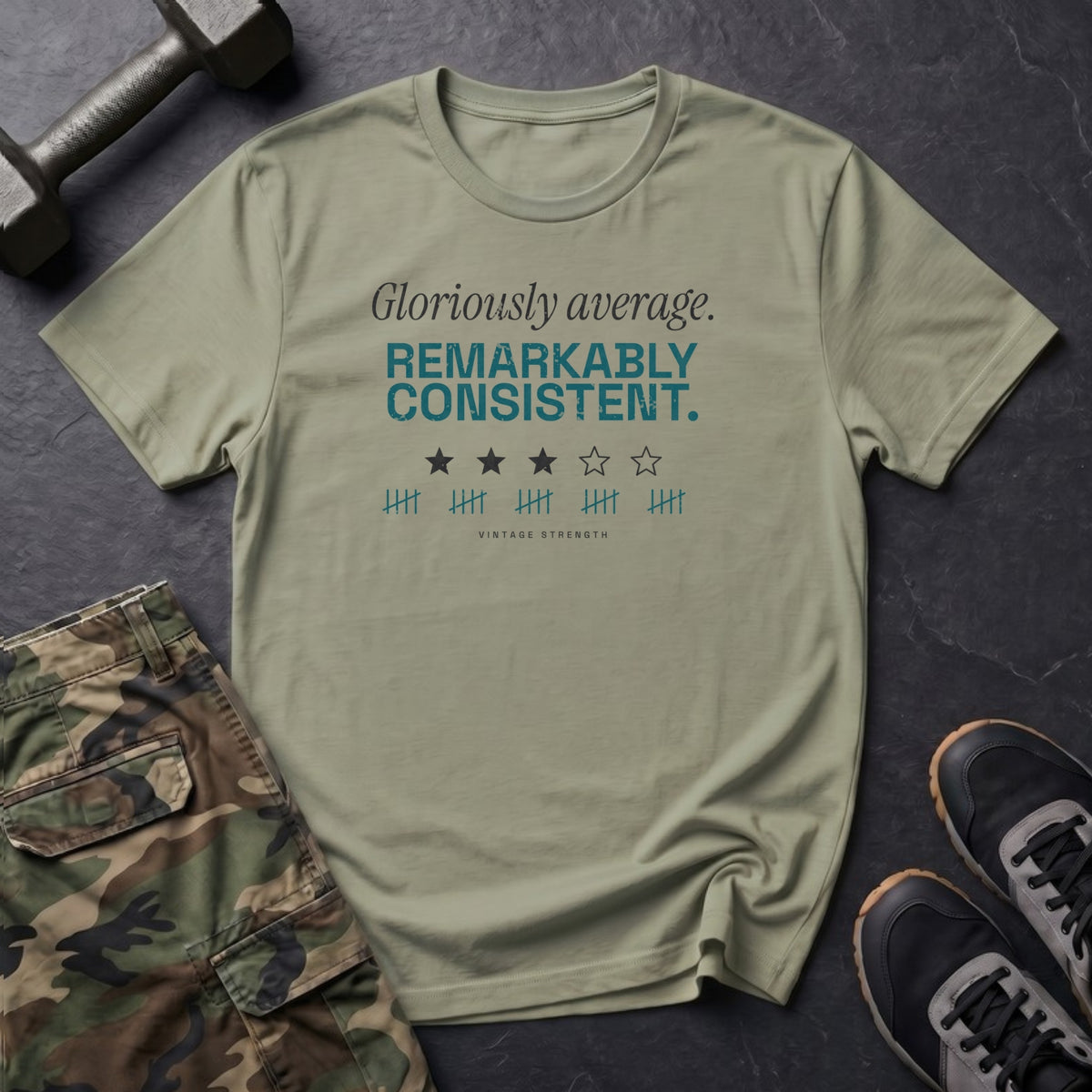 Gloriously Average. Remarkably Consistent. T-Shirt in Pistachio