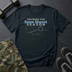 Training for Snow Shovel Season T-Shirt in Black