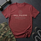Mall Walking Society: Laps Before the Stores Open T-Shirt in Heather Cardinal