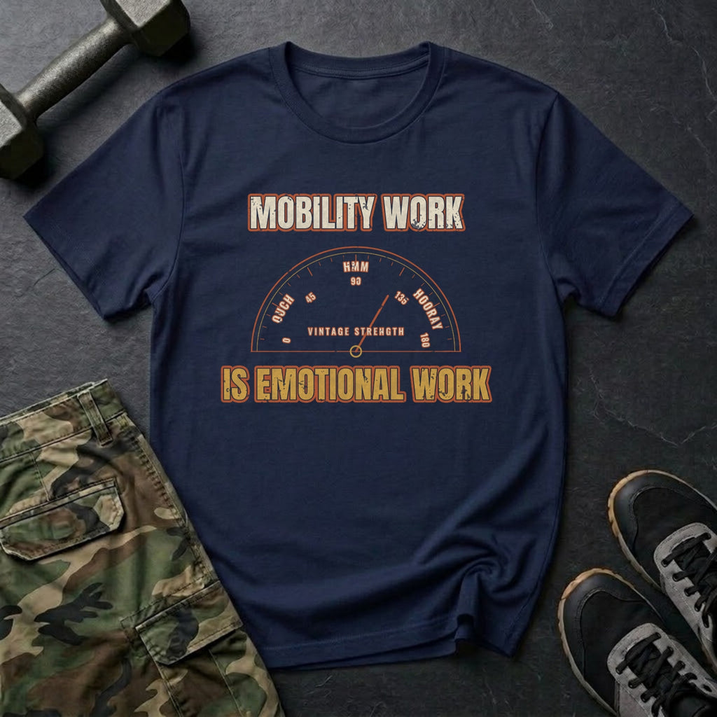 Mobility Work Is Emotional Work T-Shirt in Navy