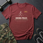 Hiking Poles Make Me Four-Wheel Drive T-Shirt in Heather Cardinal