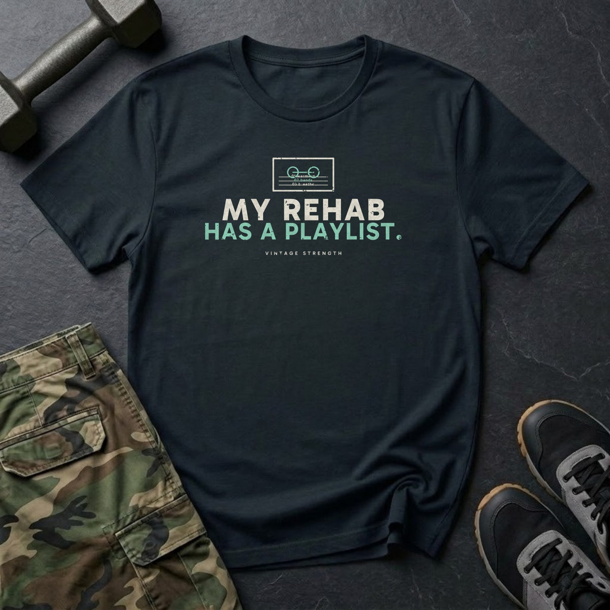My Rehab Has a Playlist T-Shirt in Black