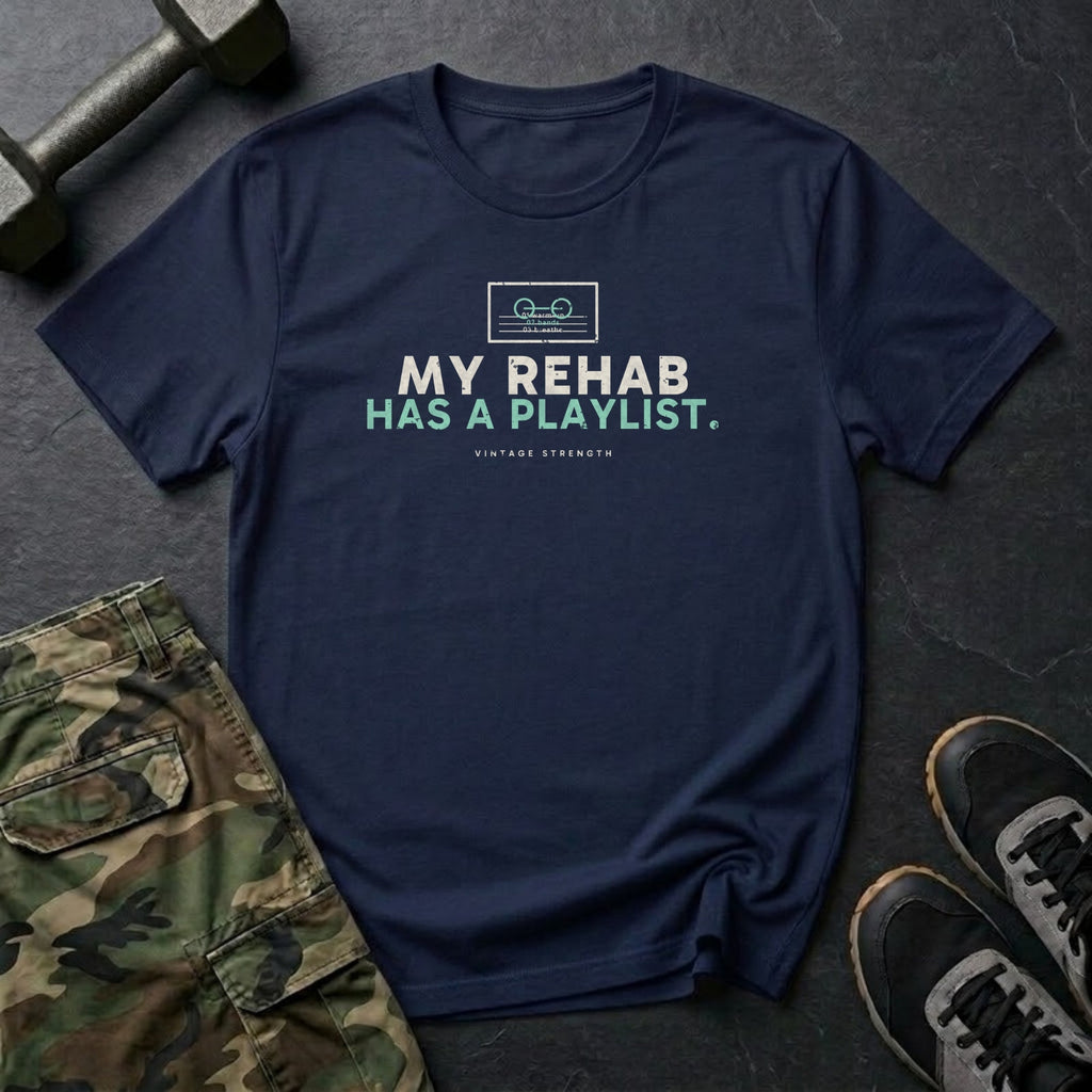 My Rehab Has a Playlist T-Shirt in Navy