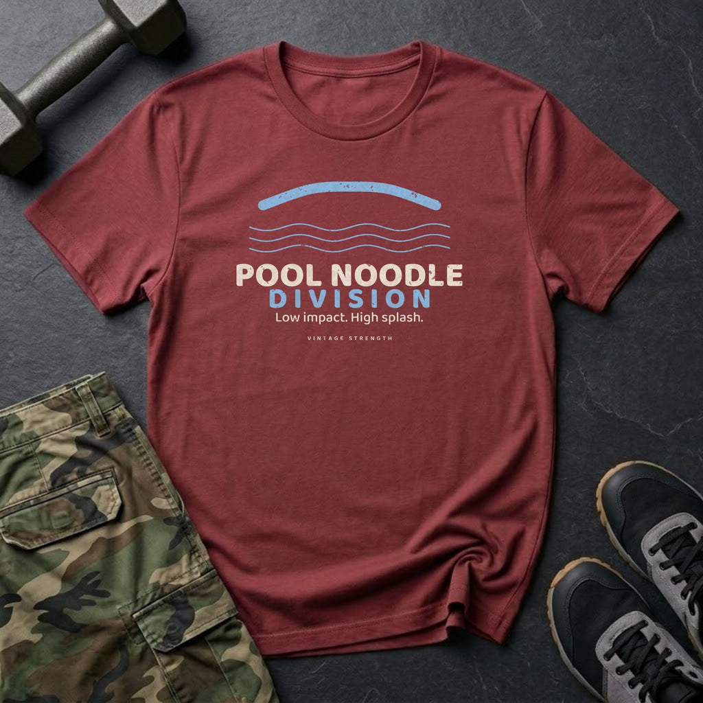 Pool Noodle Division T-Shirt in Heather Cardinal
