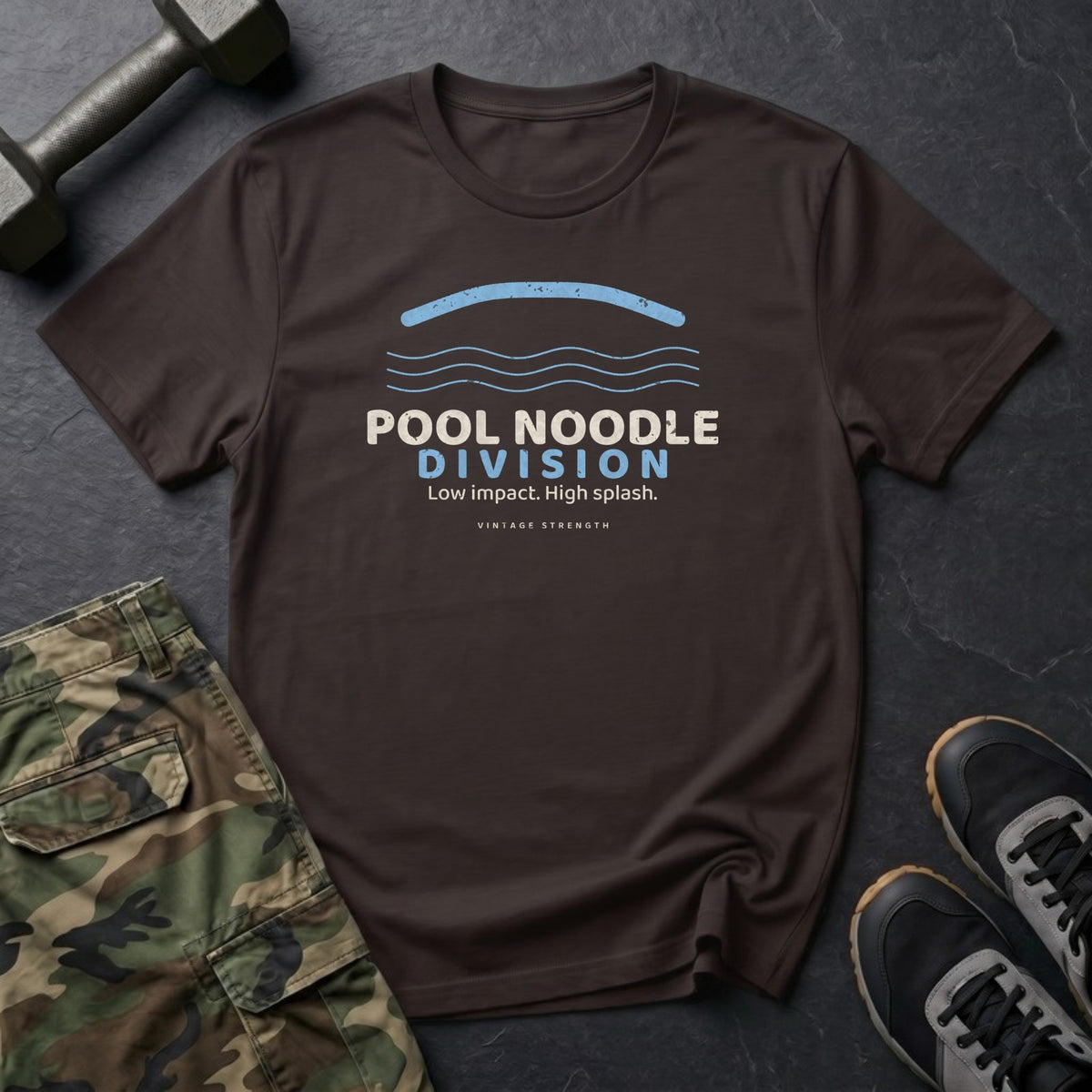 Pool Noodle Division T-Shirt in Dark Chocolate