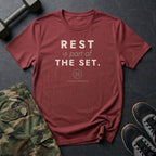 Rest Is Part of the Set T-Shirt in Heather Cardinal