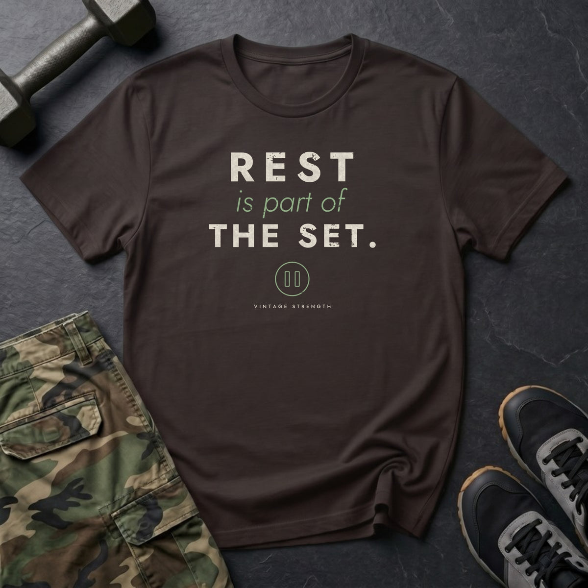 Rest Is Part of the Set T-Shirt in Dark Chocolate