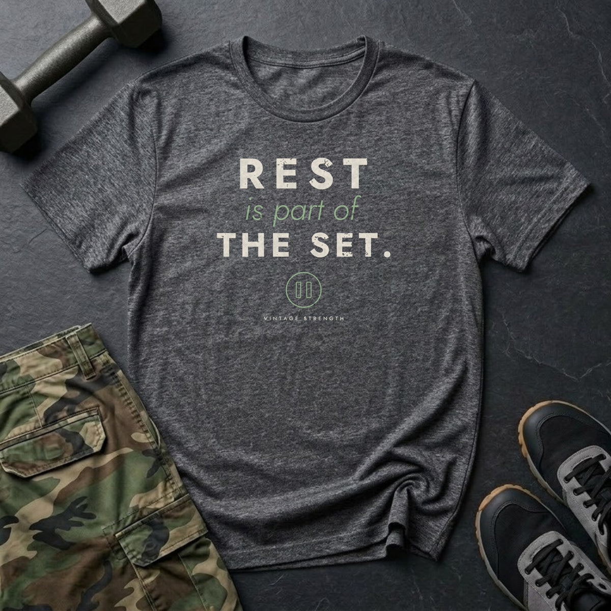 Rest Is Part of the Set T-Shirt in Dark Heather