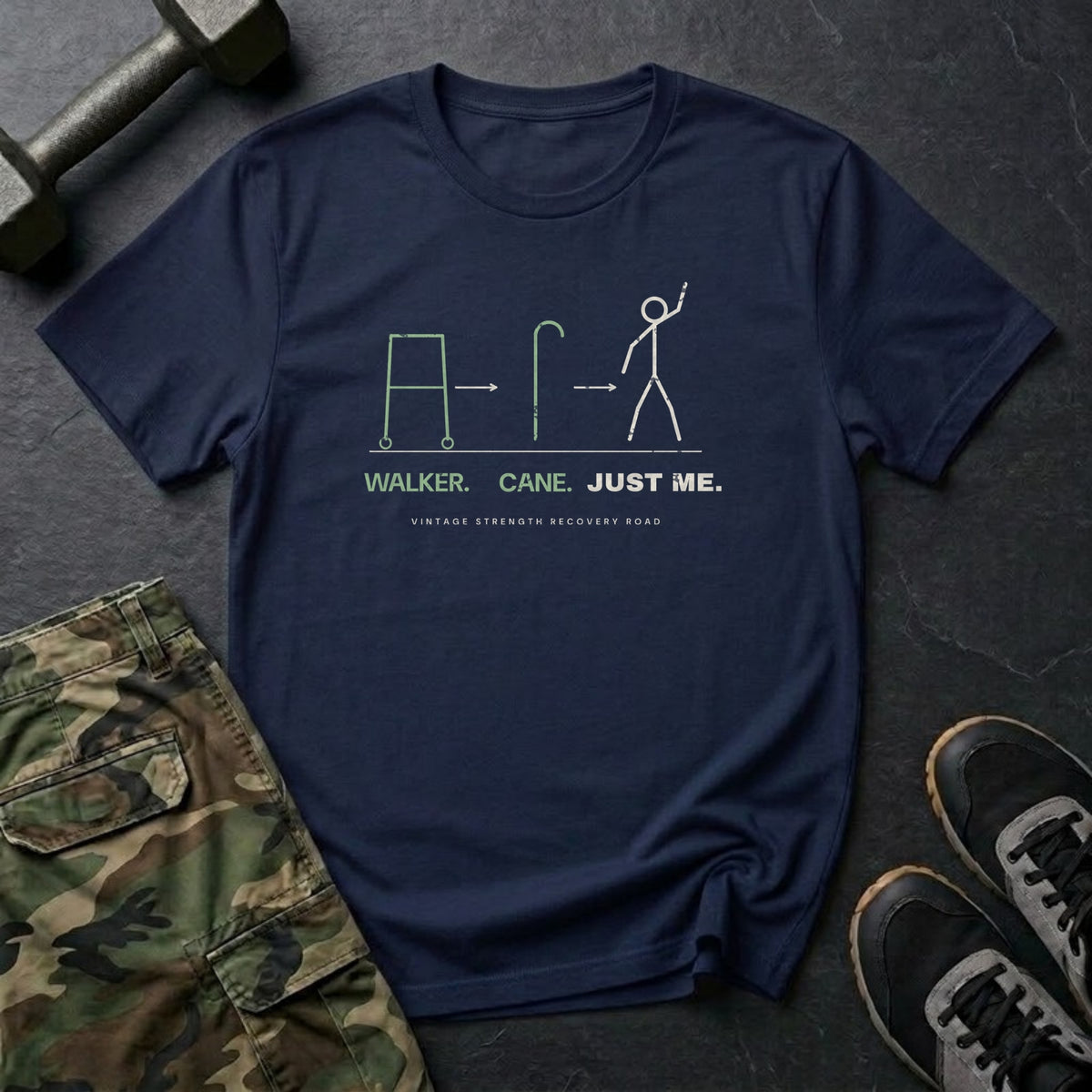 Walker. Cane. Just Me. T-Shirt in Navy