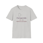 Estrogen Left. Muscle Stayed. T-Shirt in Ice Grey
