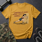 Limbering Up (Again) Before I Touch the Barbell T-Shirt in Gold
