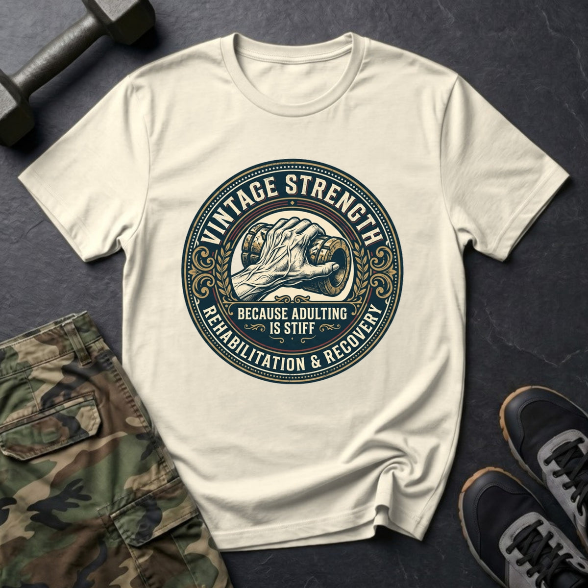 Because Adulting Is Stiff - Recovery T-Shirt in Natural