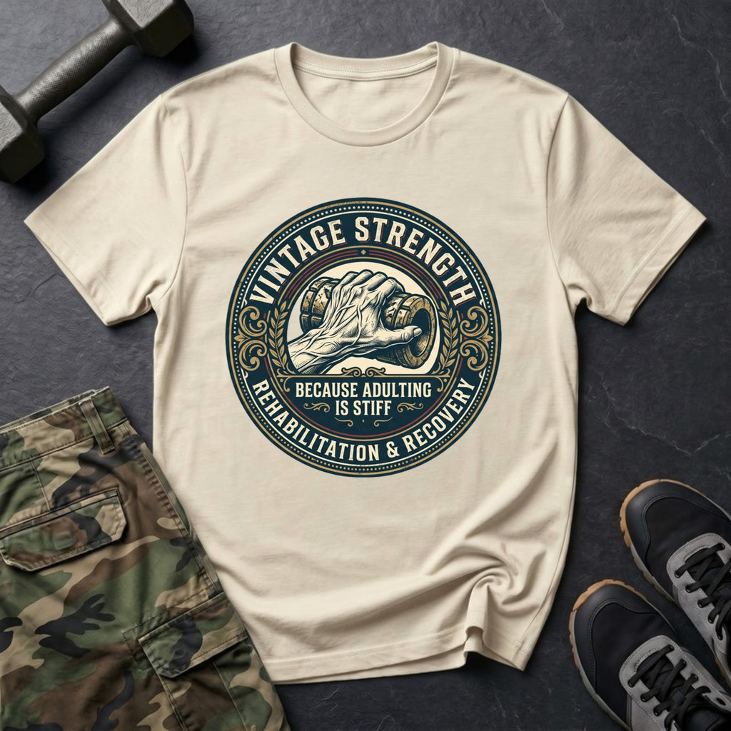 Because Adulting Is Stiff - Recovery T-Shirt in Sand
