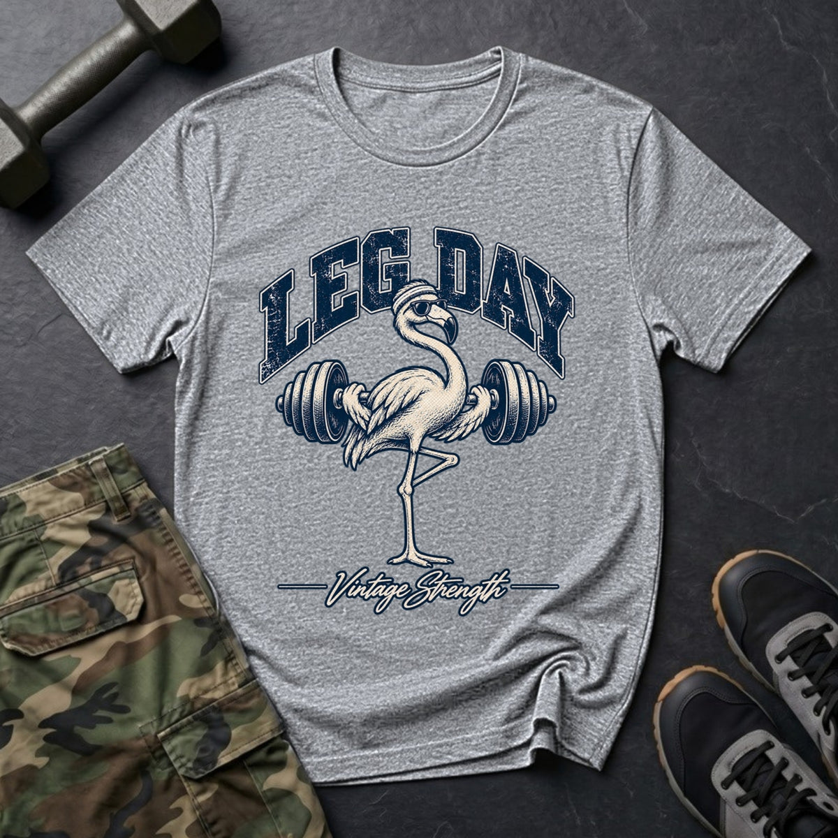 Leg Day Flamingo - Gym T-Shirt in Sport Grey